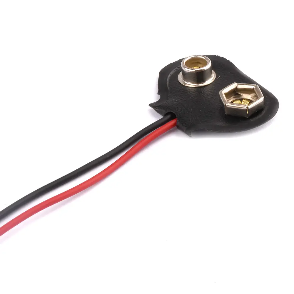 3PCS 9V Battery Power Connector Snap Clip Adapter T-type 9 V Dual Wire Holder Cable 9Volt 18cm Lead Socket Plug with Alligator