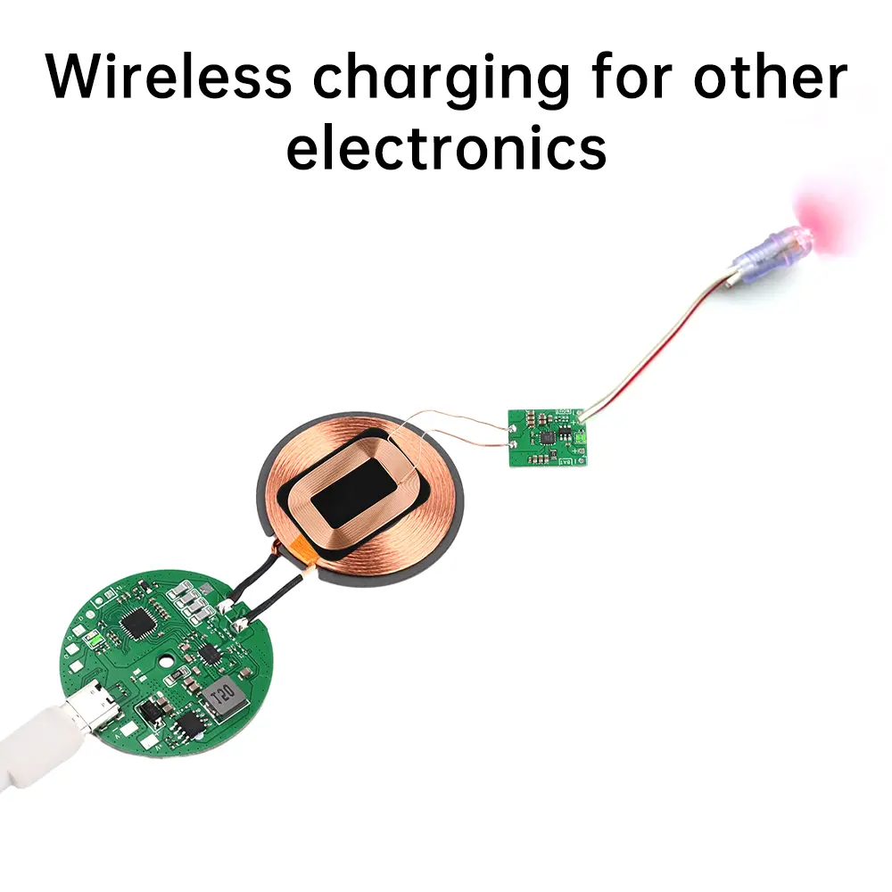 5W Wireless Charger Receiver Module PCBA Circuit Coil Board Lithium Battery Wireless Charging Modification Scheme Built-in 3.7V