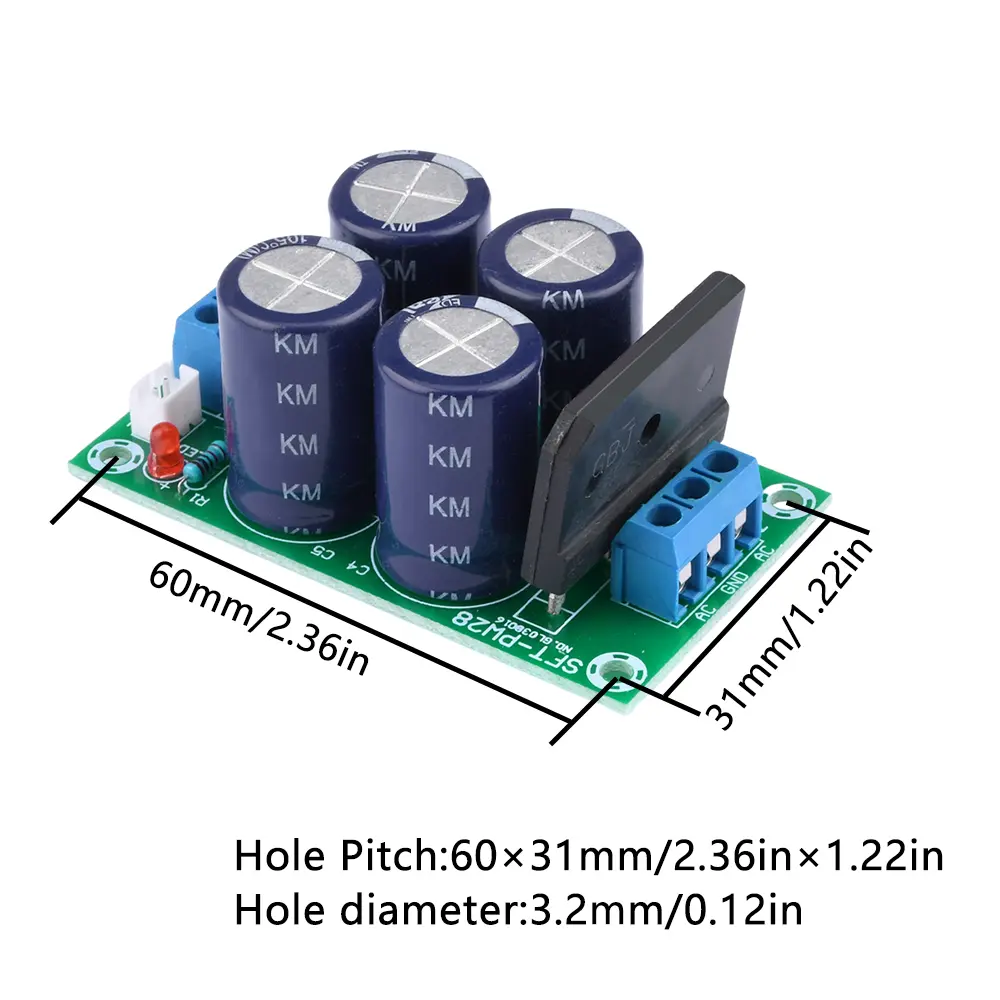PW28 Dual Power Filter Power Amplifier Board Rectifier Module 25A Flat Bridge Unregulated  Power Supply Board Dual USB AC to DC