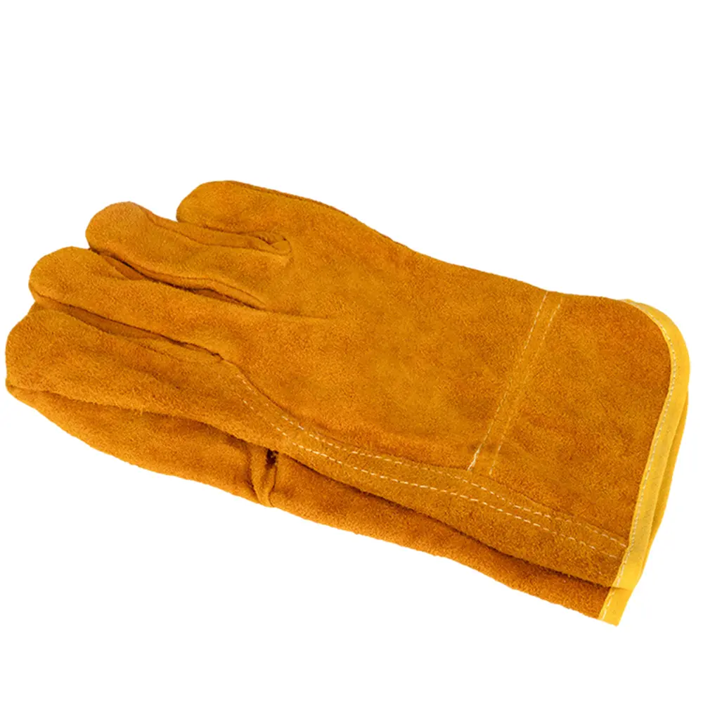 Work Gloves Cowhide Leather Welding Gloves Heat Wear Resistant Security Protection Gloves For Welder Carpentry Gardening Worker