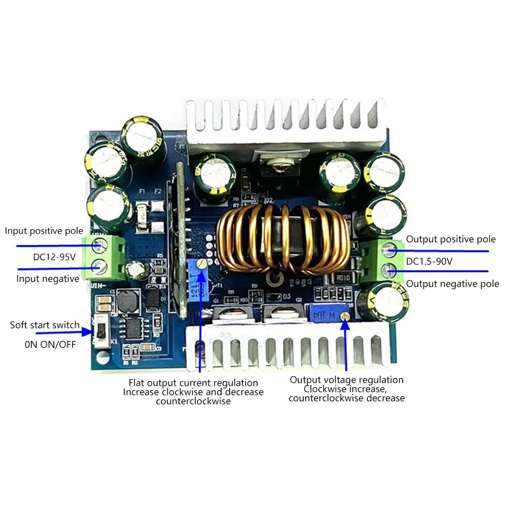 High Power 500W Step Down Buck Constant Voltage/Current Adjustable Power Supply Module 18A Non-Isolated Step Down Module