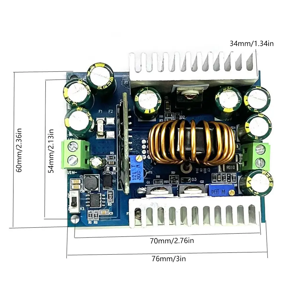 High Power 500W Step Down Buck Constant Voltage/Current Adjustable Power Supply Module 18A Non-Isolated Step Down Module