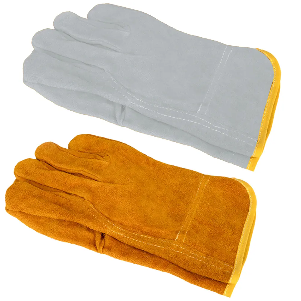 Work Gloves Cowhide Leather Welding Gloves Heat Wear Resistant Security Protection Gloves For Welder Carpentry Gardening Worker