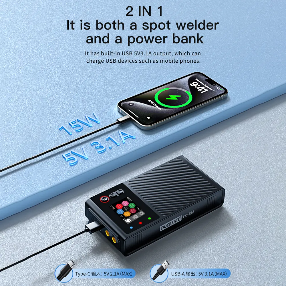 1.8-inch LCD Color Screen Spot Welding Machine 8000mAh Portable Battery Spot Welder 18650/21650 Battery Pack Welding Tool