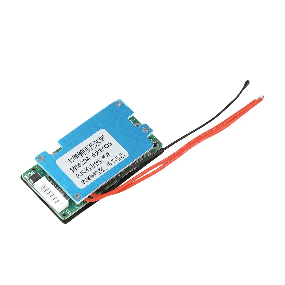 BMS 7S 29.4V 20A Li-ion Ternary Lithium 18650 Battery Charge Protection Board Balance Same Port Split Port Temperature Protect