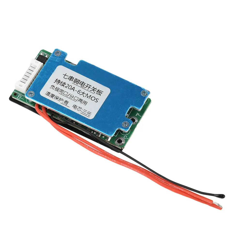 BMS 7S 29.4V 20A Li-ion Ternary Lithium 18650 Battery Charge Protection Board Balance Same Port Split Port Temperature Protect
