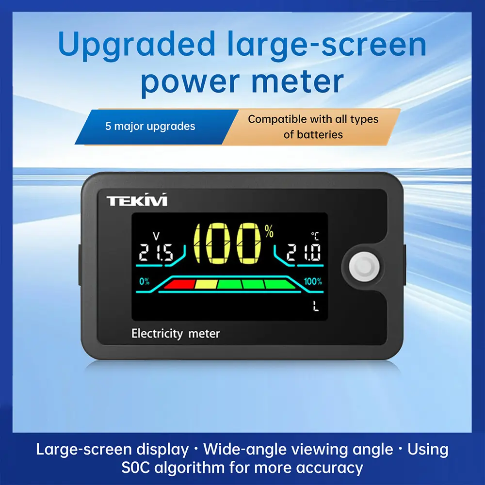 6840C DC8-100V LCD Digital Battery Capacity Indicator Voltmeter LiFePO4 Lead-acid Lithium Battery Tester Meter Temperature Alarm