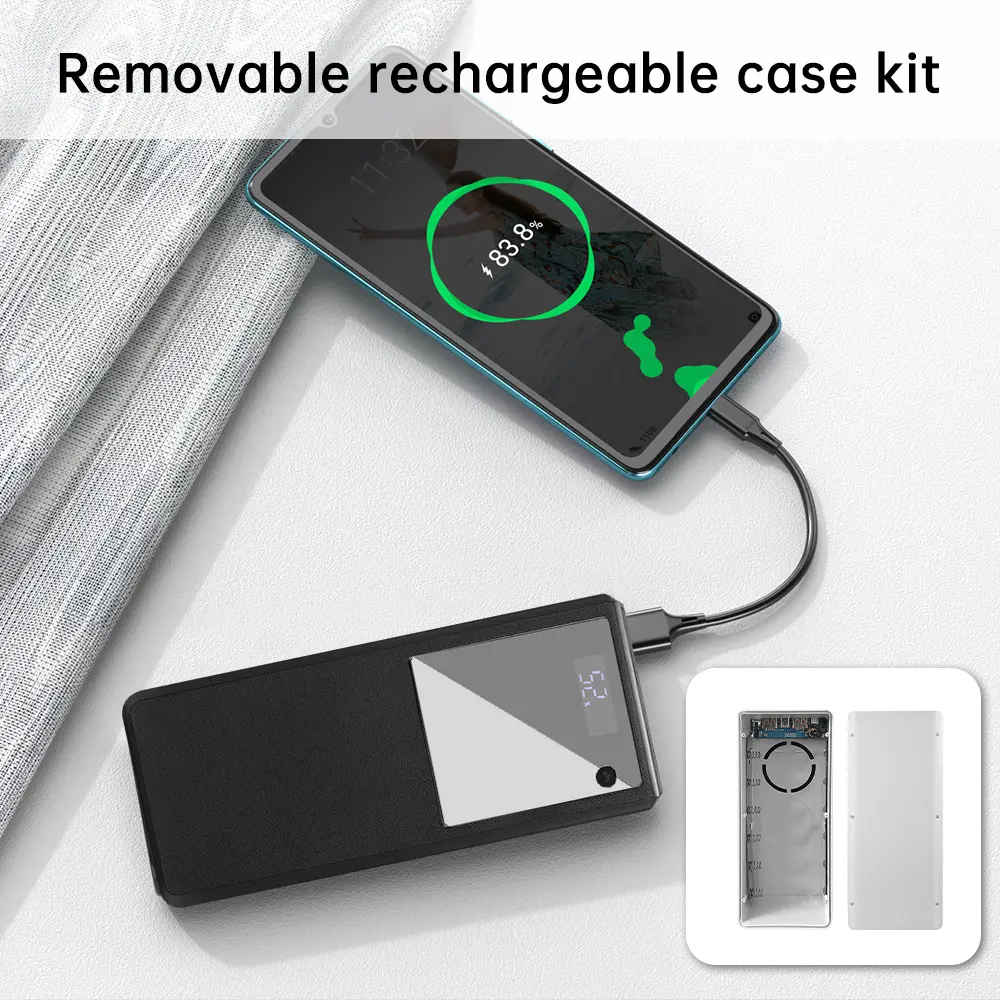 6*26650 DIY Battery Case PD 22.5W Quick Charger Mobile Power Bank Cases No Welding Batteries Holder Housing Cell Storage Box