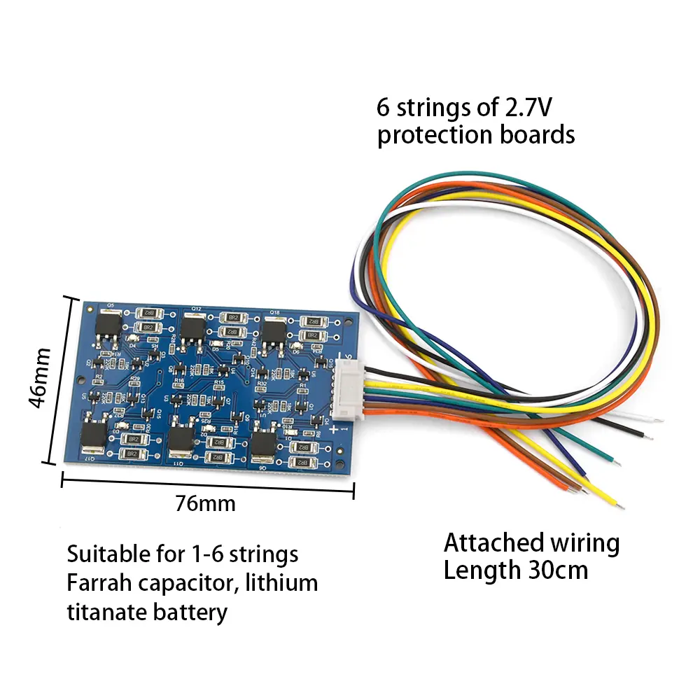 2.7V/16V 6S Lithium Titanate Battery Protection Board Farad Capacitor Balance Board Equalization Circuit