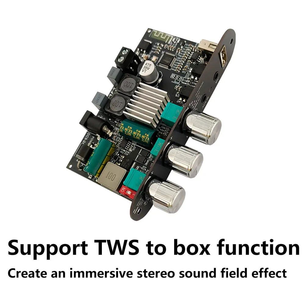 ZK-1001UM DC 9-24V Mono 100W Bluetooth Amplifier Board BP1048+TPA3116D2 Support TWS Digital Sound Power Amplifiers AMP Module