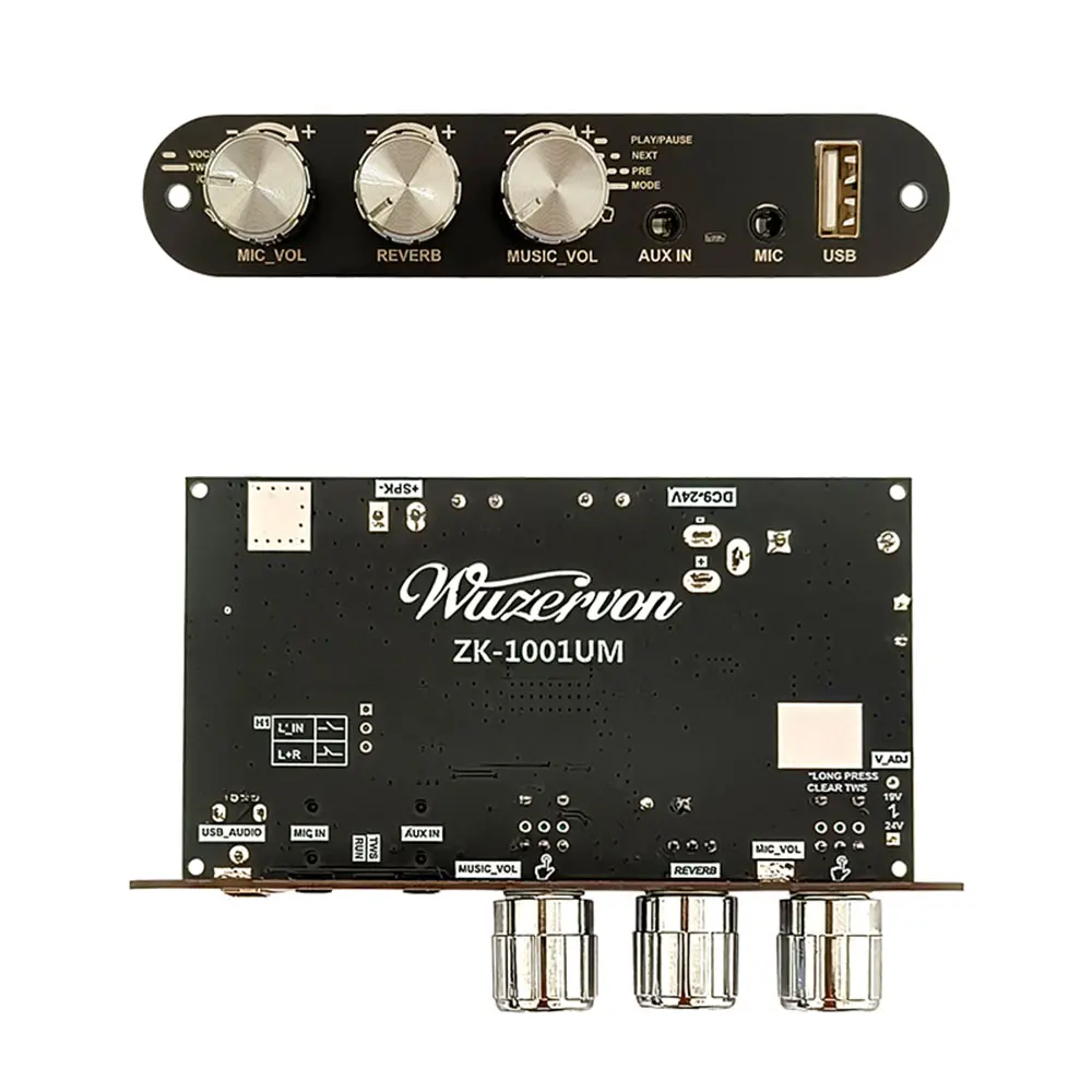 ZK-1001UM DC 9-24V Mono 100W Bluetooth Amplifier Board BP1048+TPA3116D2 Support TWS Digital Sound Power Amplifiers AMP Module