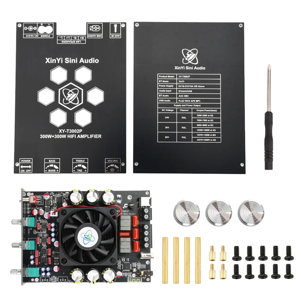 Upgraded 300W+300W Bluetooth Digital Sound Power Amplifer Board XY-T3002P TPA3255 300W*2 Stereo Low Noise HIFI Audio Amplifers