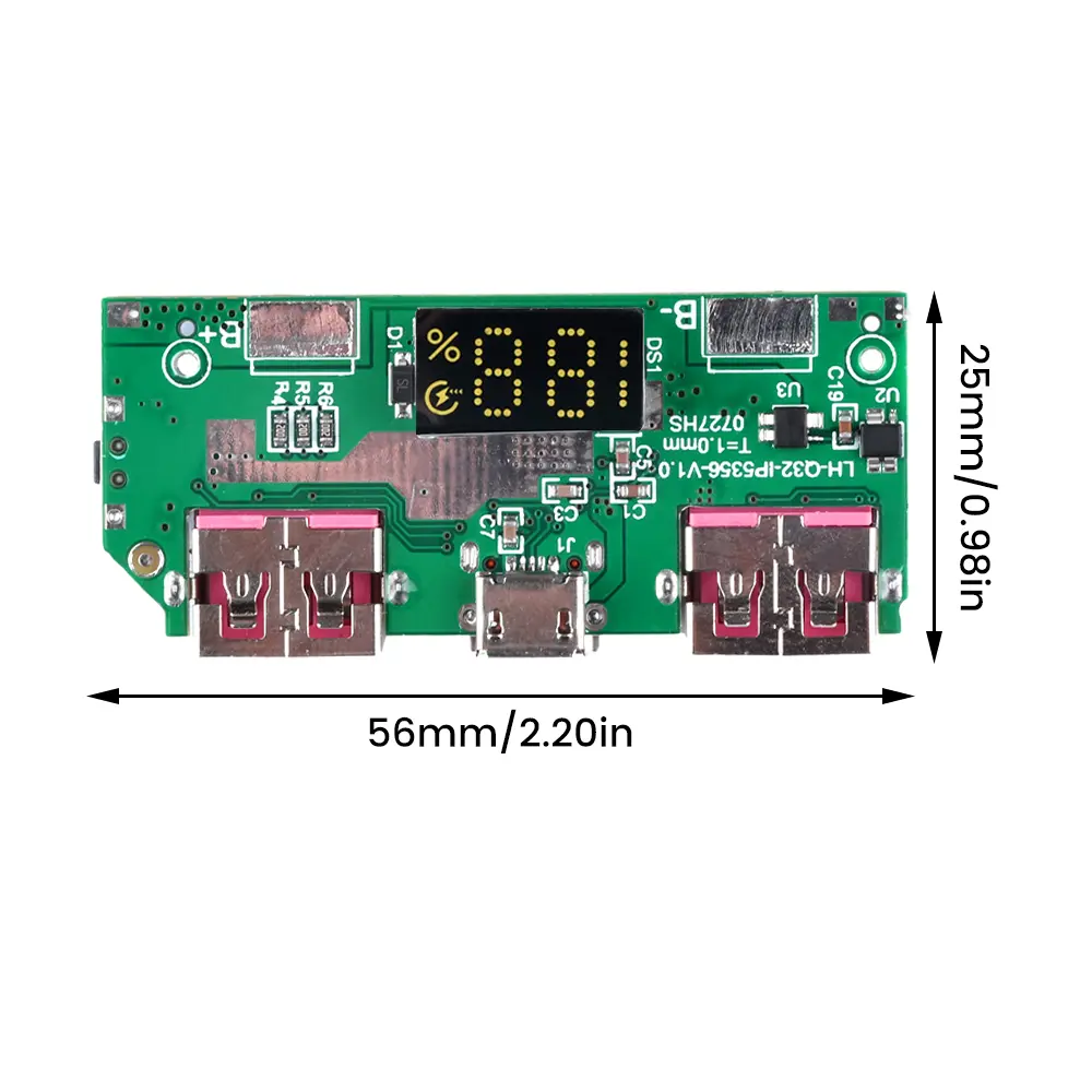 5V 3A Lithium Battery Digital Fast Charging Module IP5356 Micro USB PD3.0/PD2.0/QC3.0/QC2.0/AFC/FCP/SCP Quick Charge Board