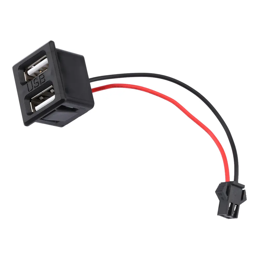 1PCS Dual USB Type-C Charging Socket With Cable Connector Double-Layer Female Base Power Supply Plug For LED Light Fan Phone