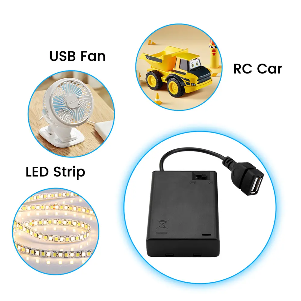 3/4 Slots AA Battery Cases 3/4PCS 6V 4.5V Battery Holder Battery Storage Boxes DIY Power Bank Shell Mobile Power Supply Housing