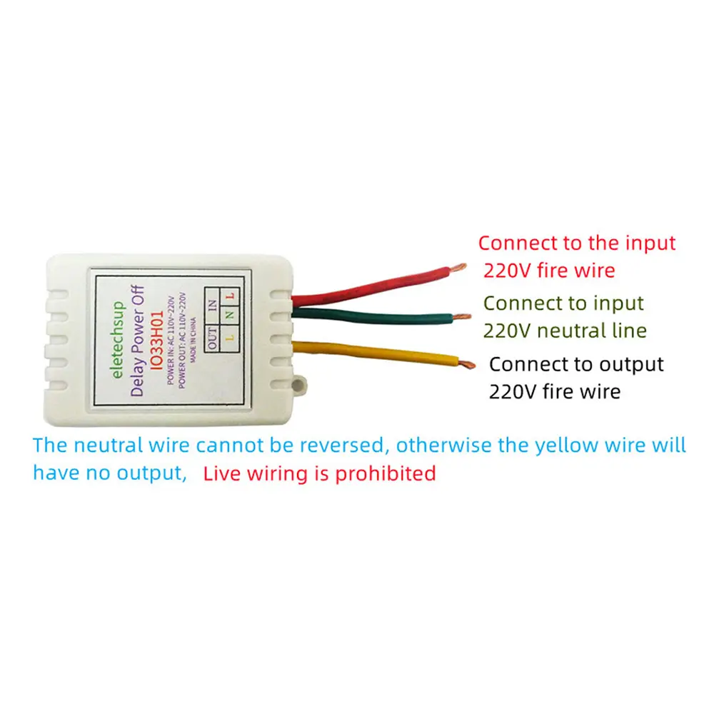 Adjustable Disconnect Delay Controller 1-480Min Timer AC 110V 220V Power-ON Delay OFF Relay Switch AC 220V 7A Voltage Output