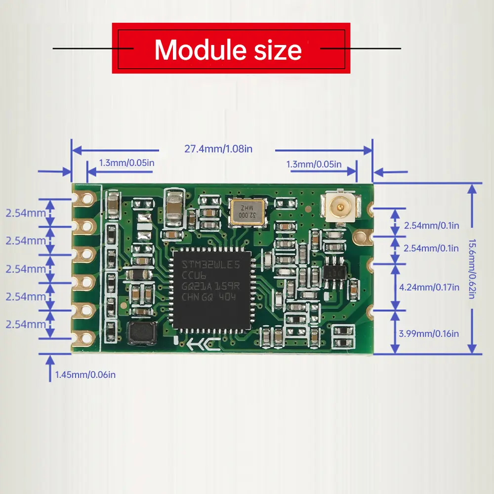 HC-15 LORA Wireless Serial Communication Data Transmission Module 433MHZ/UART/TTL Level STM32WLE5 DC 3.0-3.6V