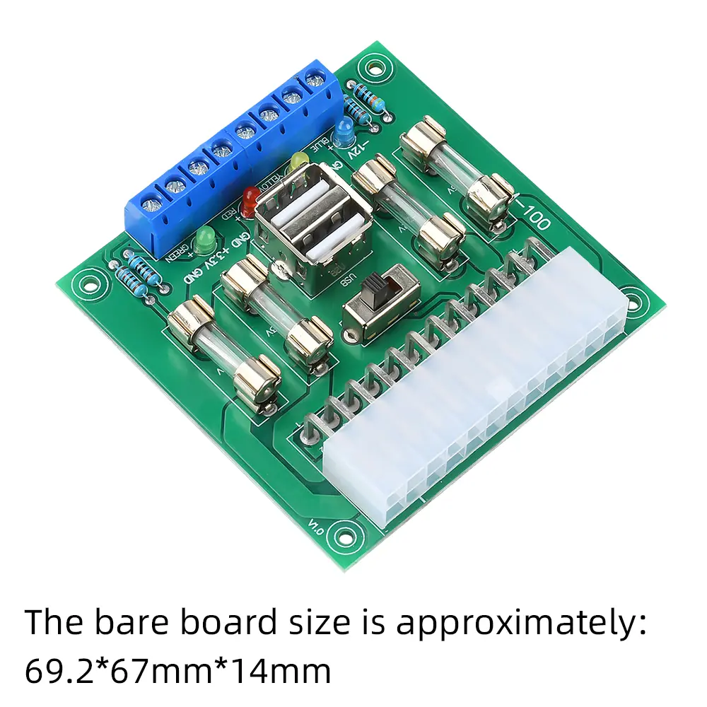 20/24Pin ATX Desktop PC Chassis Power ATX Transfer to Adapter Board Power Supply Circuit Outlet Module  3.3V5V12V