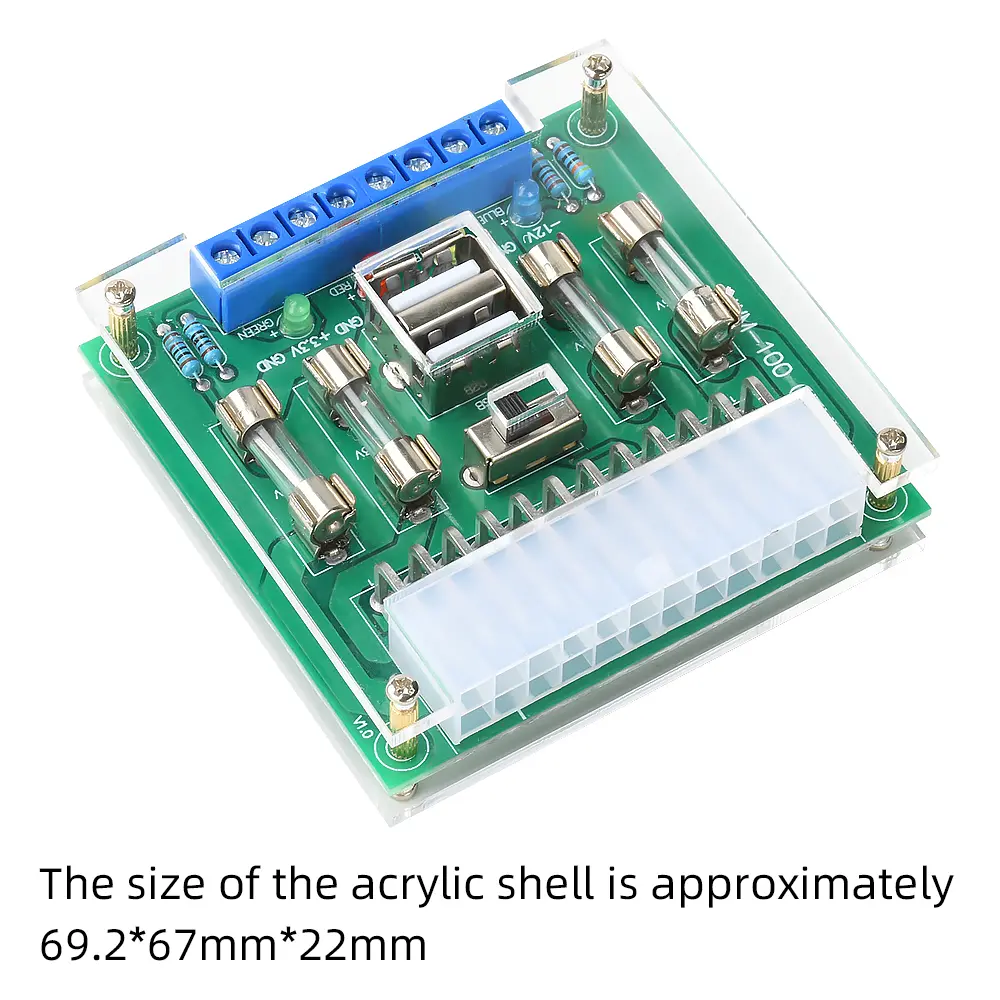 20/24Pin ATX Desktop PC Chassis Power ATX Transfer to Adapter Board Power Supply Circuit Outlet Module  3.3V5V12V
