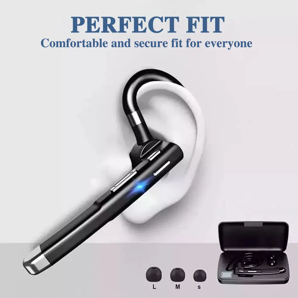 YYK520 Wireless Bluetooth Headset Noise Cancelling Sports Headphone Business On-Ear Earphone Digital Display with Charging Case