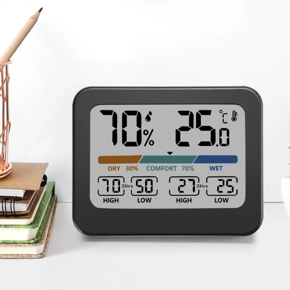 LED Digital Thermometer Hygrometer Indoor Home Electronic Weather Station -20-60℃ 10%-99%RH Temperature Humidity Tester Monitor