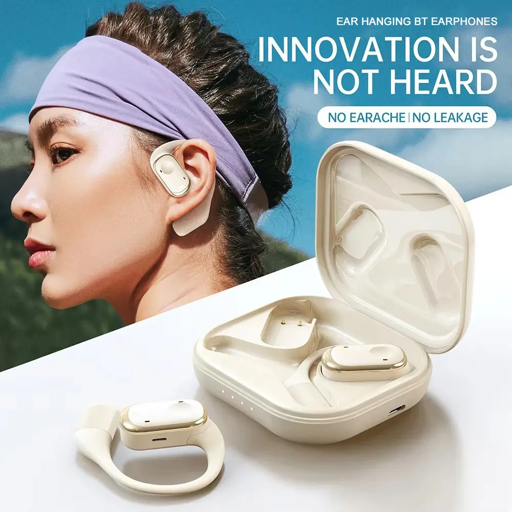Open-Ear Headphones Wireless Bluetooth 5.3 Headset Hi-Res Sound Pure Bass Boost Earbuds OWS Headphone for Sports Touch Y30