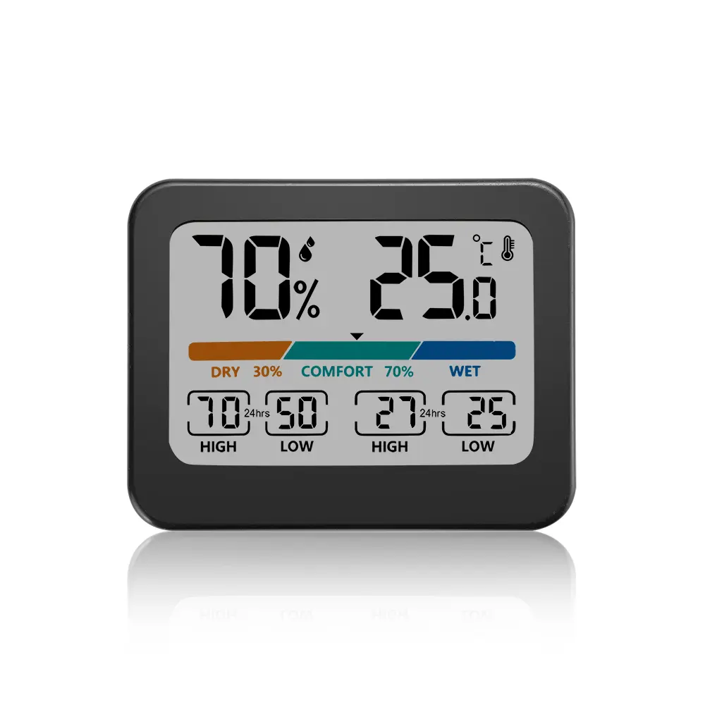 LED Digital Thermometer Hygrometer Indoor Home Electronic Weather Station -20-60℃ 10%-99%RH Temperature Humidity Tester Monitor