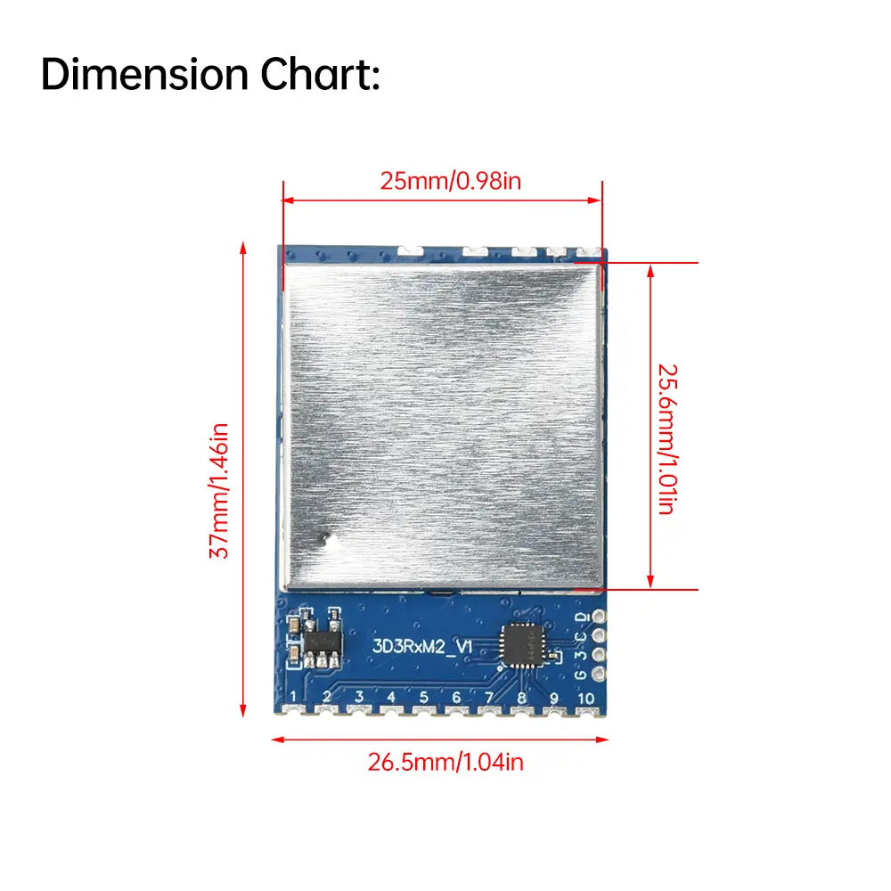 3D3RxM2 3.3G RF Video Receiver Module FPV VRX Module 16-CH FPV Analog Wireless Audio Video Receiver Module SPI Switch Control