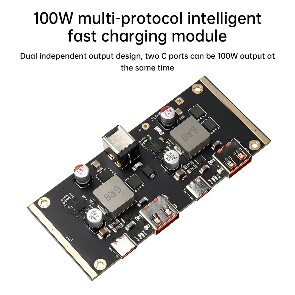 PD QC 100W*2 Fast Charging Module DC12-30V Multi Protocol Smart Quick Charger Circuit Board PD QC SCP AFC VOOC
