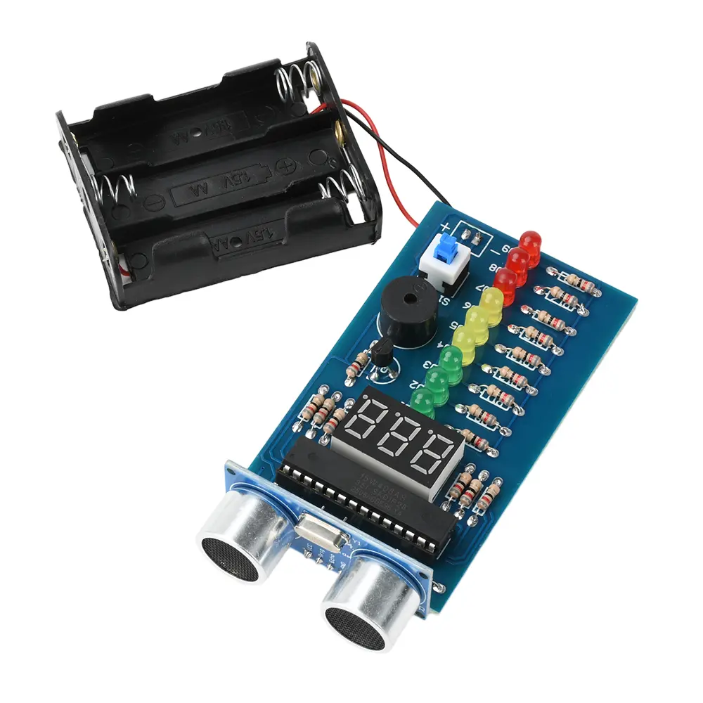 DC Ultrasonic Range Finder Ranging Alarm Kit Reverse Radar Alarm Distance Measurer Soldering Practice Education Kit DC 4.5-6V