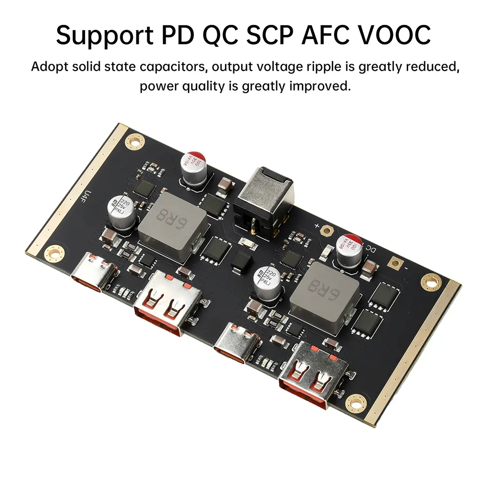 PD QC 100W*2 Fast Charging Module DC12-30V Multi Protocol Smart Quick Charger Circuit Board PD QC SCP AFC VOOC