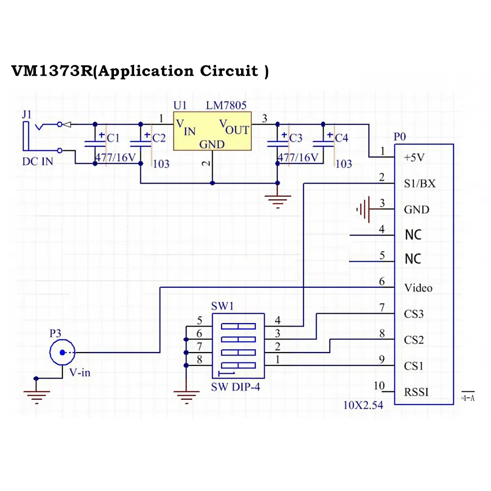 DC 5V VM1373R 1.2G 1.3G FPV Image Transmission Module Analog Wireless Audio and Video  Transmitter Receiver Module