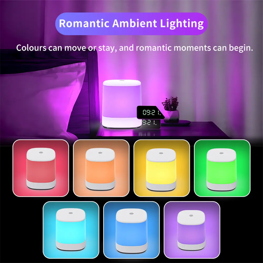 Touch Lamp LED Night Light for Bedrooms Living Room Table Bedside Lamps Rechargeable Warm White RGB Light App Voice Control