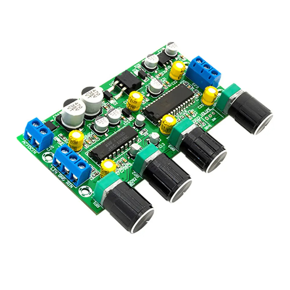 BBE2150 UPC1892T Sound Amplifier Audio Preamplifier Tone Board Balance Treble Bass Preamp with Volume Control EQ Pre-amplifier