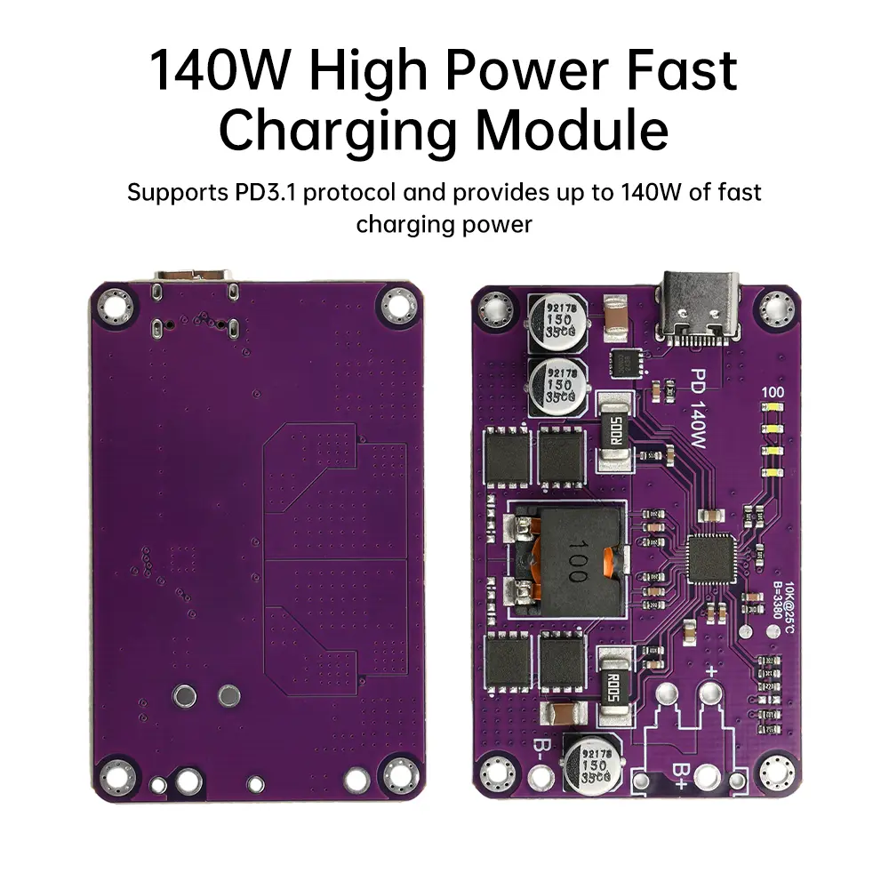 PD3.1 140W Battery Fast Charging Module 3S 4S 5S 6S 12.6/16.8/21/25.2V Quick Charger Board Type-C QC2.0/QC3.0/QC3.0+ FCP AFC SCP