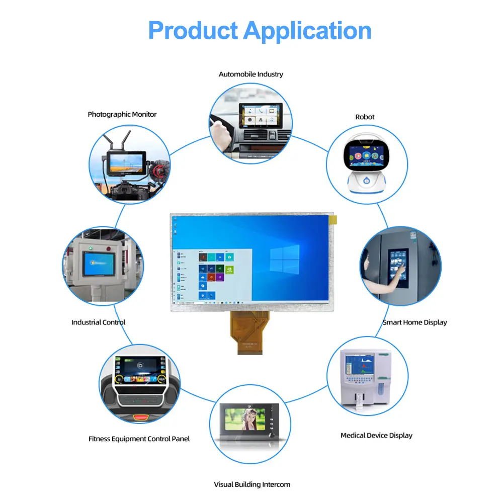 7 Inch 800x480 Resolution HD 50 Pins 60Hz IPS LCD Display Screen Portable LCD Display Module