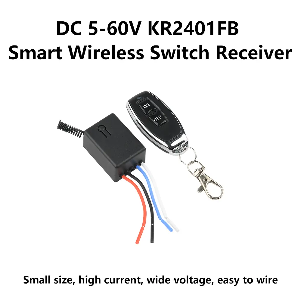 DC5-60V KR2401FB Intelligent Wireless Switch Receiver 433Mhz RF Relay Remote Control On Off Module 10A Self Locking Interlocking