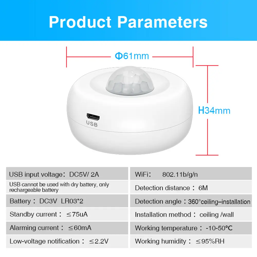 Tuya Zigbee WiFi PIR Motion Detection Human Presence Sensor Infrared Detector Alarm Smart Life App Control Human Body Induction