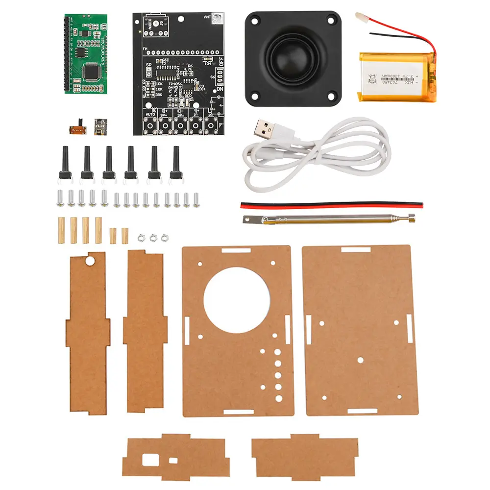 FM Radio DIY Kit FM Radio Receiver 76MHz-108MHz DIY Radio Speaker Kit Frequency Modification LCD Display Soldering Practice