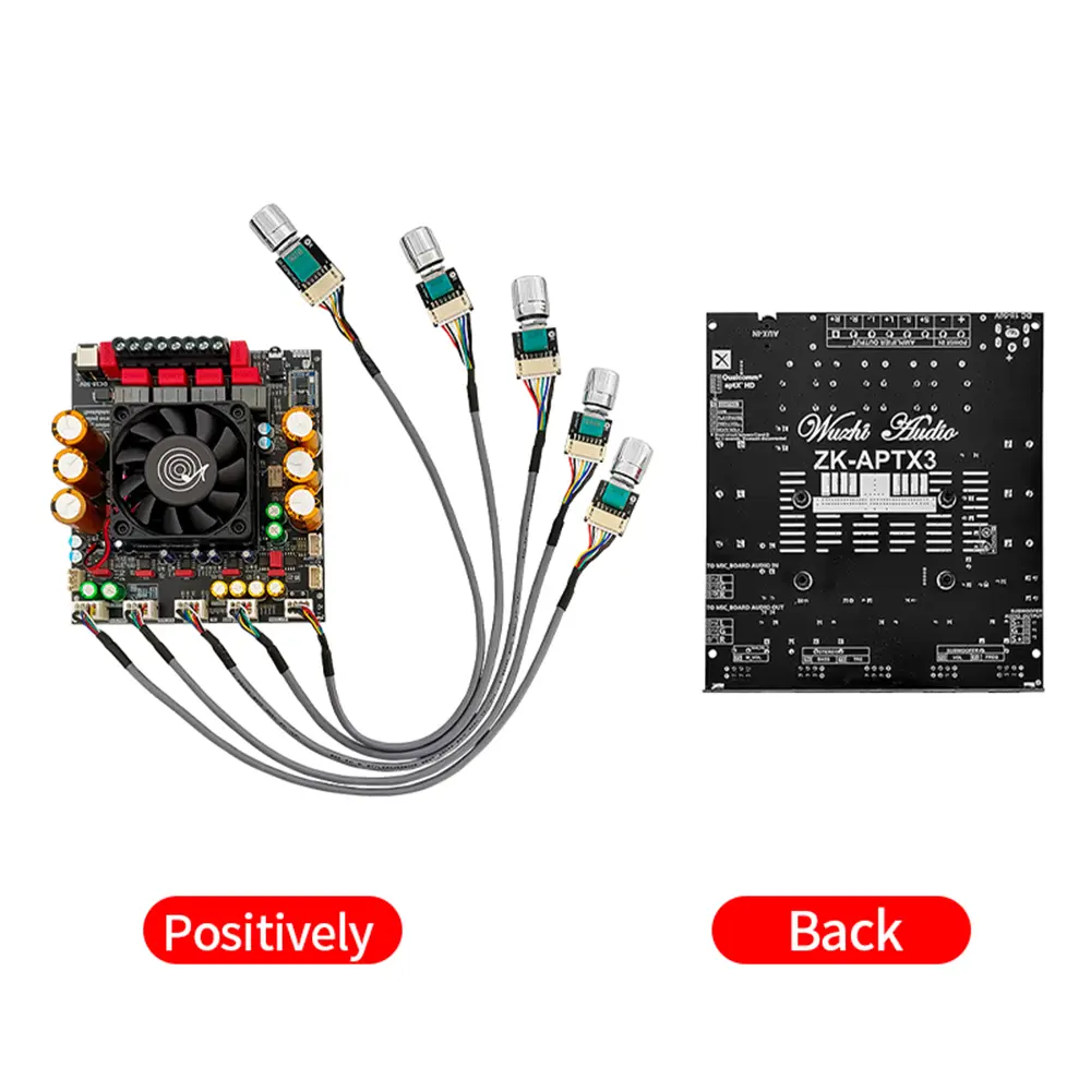 ZK-APTX3 2.1 Channel Qualcomm Bluetooth Amplifier Board 300W+300W+600W TPA3255 Subwoofer Theater Audio Stereo Equalizer Amp