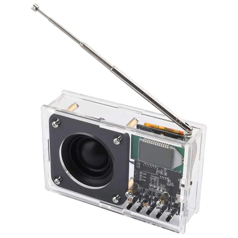 FM Radio DIY Kit FM Radio Receiver 76MHz-108MHz DIY Radio Speaker Kit Frequency Modification LCD Display Soldering Practice