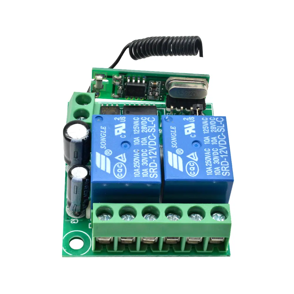 DC 12V Wireless RF Remote Control Switch Transmitter Receiver 2 Channel Relay Switch Module 315MHz 433MHz 2 Way Relays For Gate