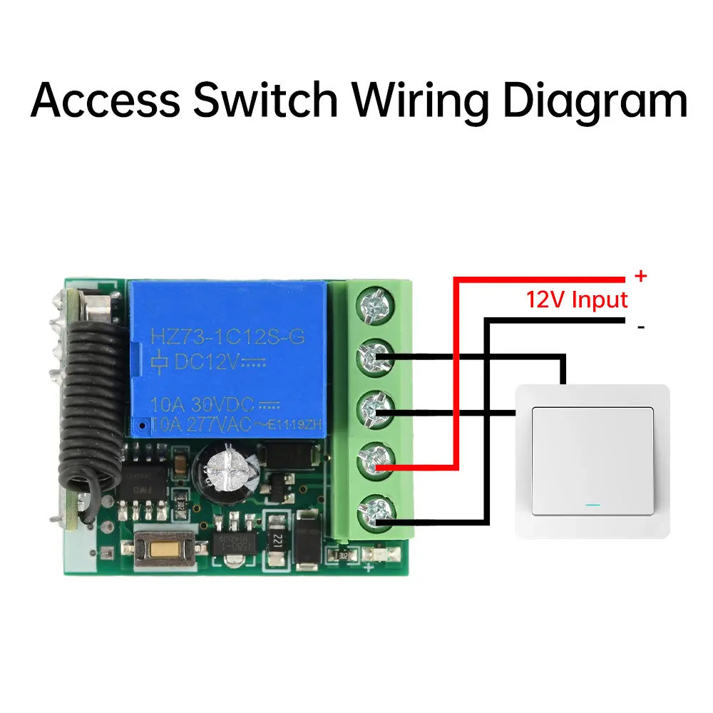 433 MHZ Universal Wireless Remote Control Switch DC 12V 1 Channel Relay Receiver Module RF Transmitter Sticker Electronic Lock