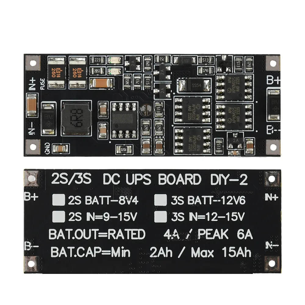 DC 12V/15V 50W 4A UPS Power Supply Module Uninterruptible Power Control Board 2S 3S 2/3S Charging Step Up Protection Module