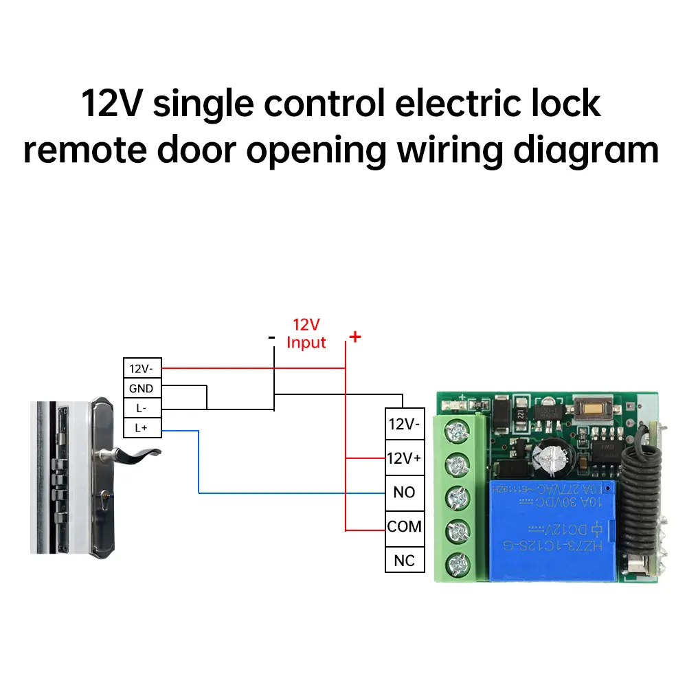 433 MHZ Universal Wireless Remote Control Switch DC 12V 1 Channel Relay Receiver Module RF Transmitter Sticker Electronic Lock