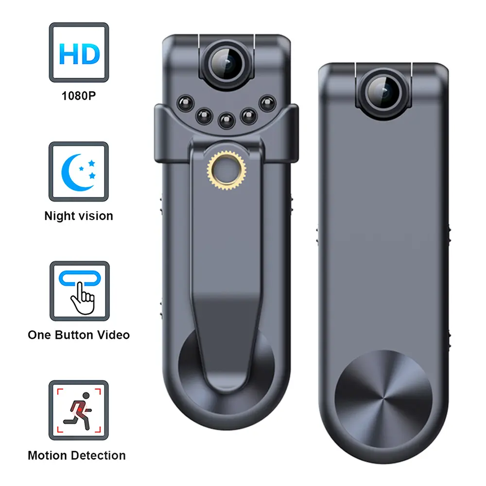 HD 1080P Mini Digital Camera Portable Infrared Night Vision Camcorder Body Cam Outdoor Sports DV Video Recorder Worn Police Cam