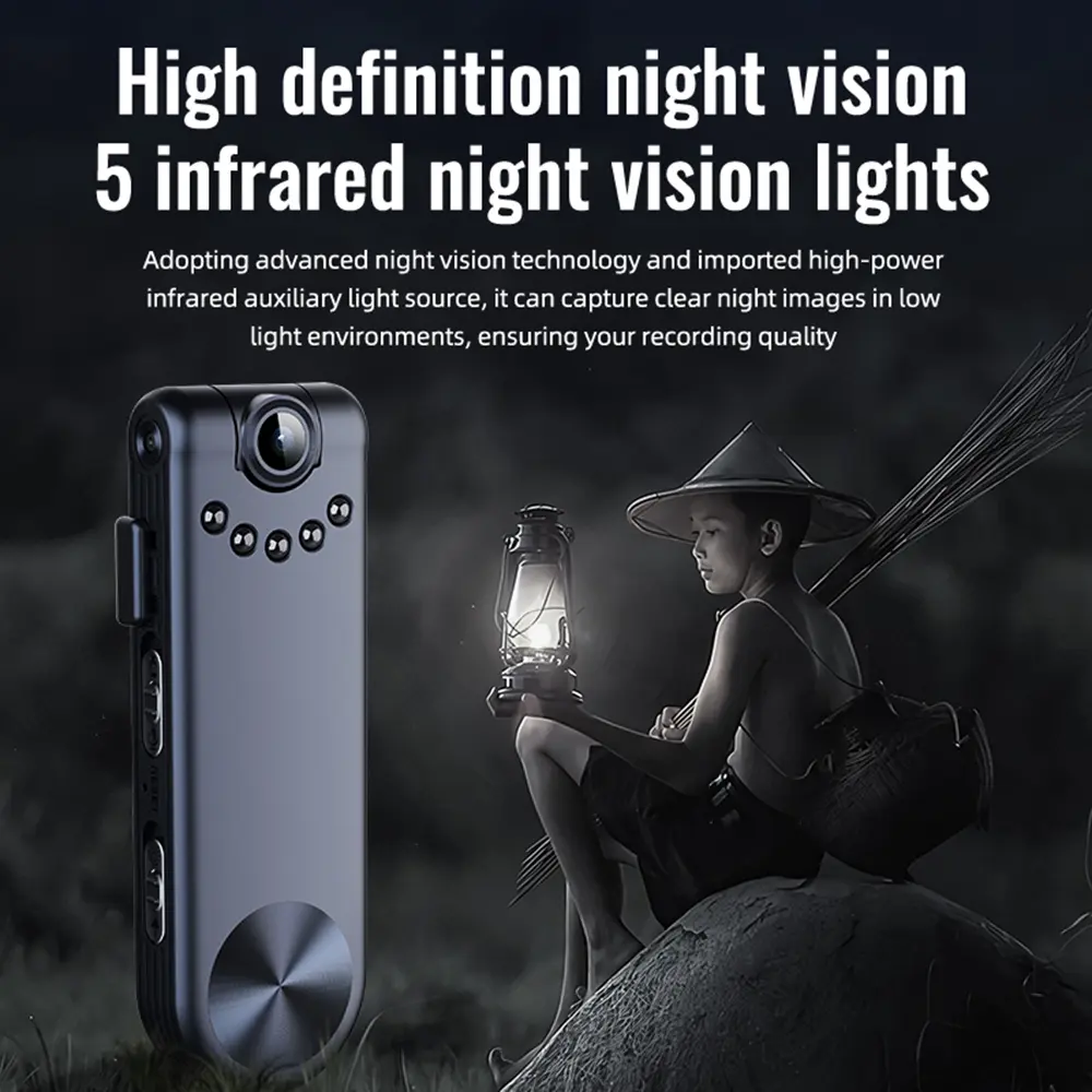 HD 1080P Mini Digital Camera Portable Infrared Night Vision Camcorder Body Cam Outdoor Sports DV Video Recorder Worn Police Cam
