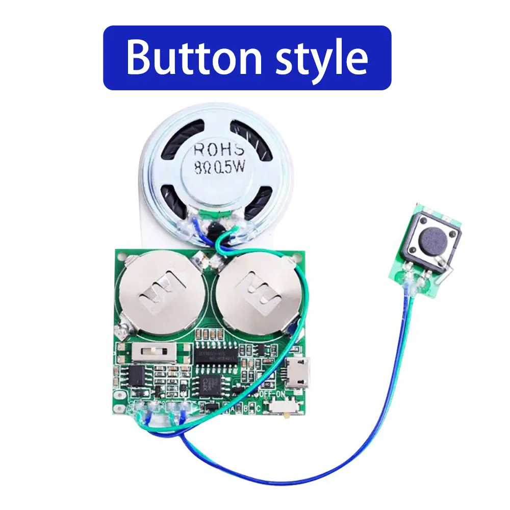 Recordable Sound Module Button Control Sound Chip 8M MP3 WAV Music Voice Player Programmable Board with Speaker for DIY