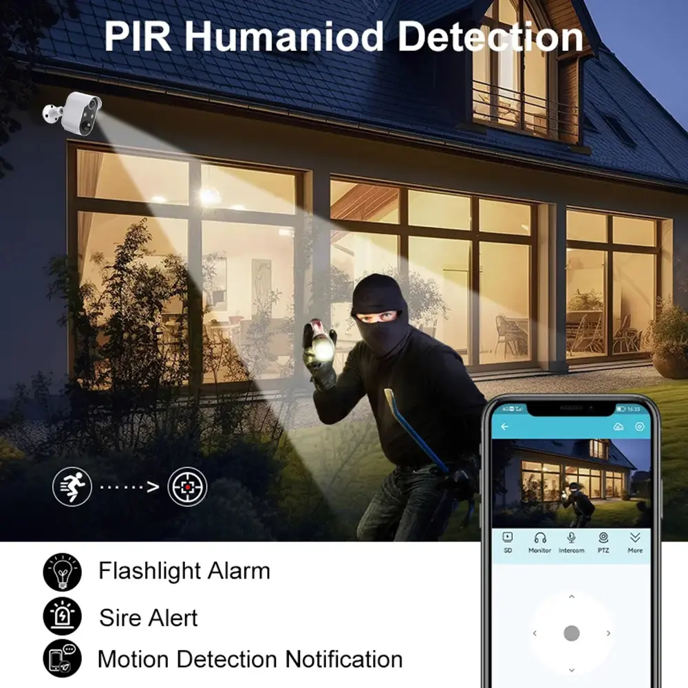 5MP HD 4G WiFi Mini Camera 5000mAh Rechargeable Battery Solar Outdoor 1080P Surveillance Security Camera PIR Motion Alarm Cam