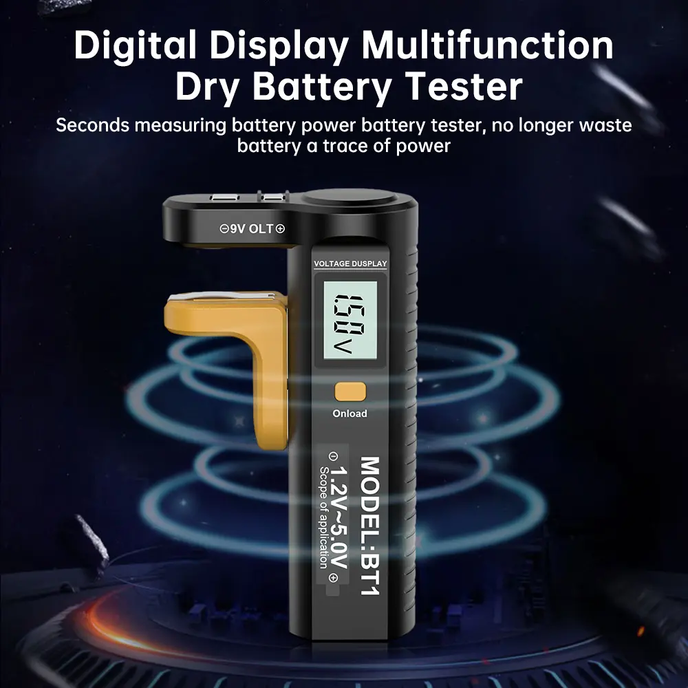 Battery Level Detector AAA/9V/1.5V/LR20/Button Batteries Capacity Tester Checkered Load Analyzer Display Button Cell Checker